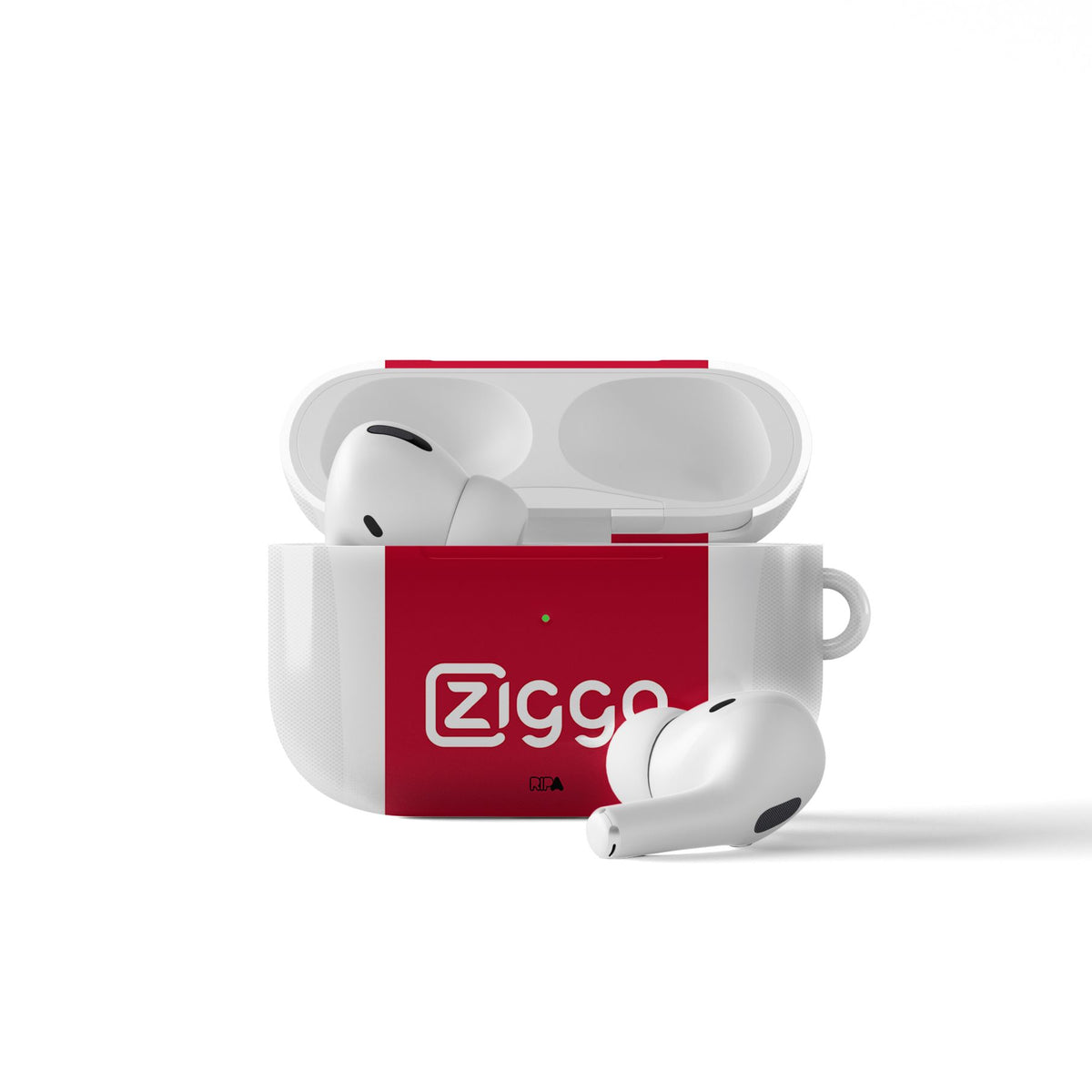 AirPods case with the Ajax 2024-25 Home football shirt design by RIPA Football