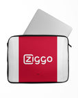 Laptop sleeve with the Ajax 2024-25 Home football shirt design by RIPA Football