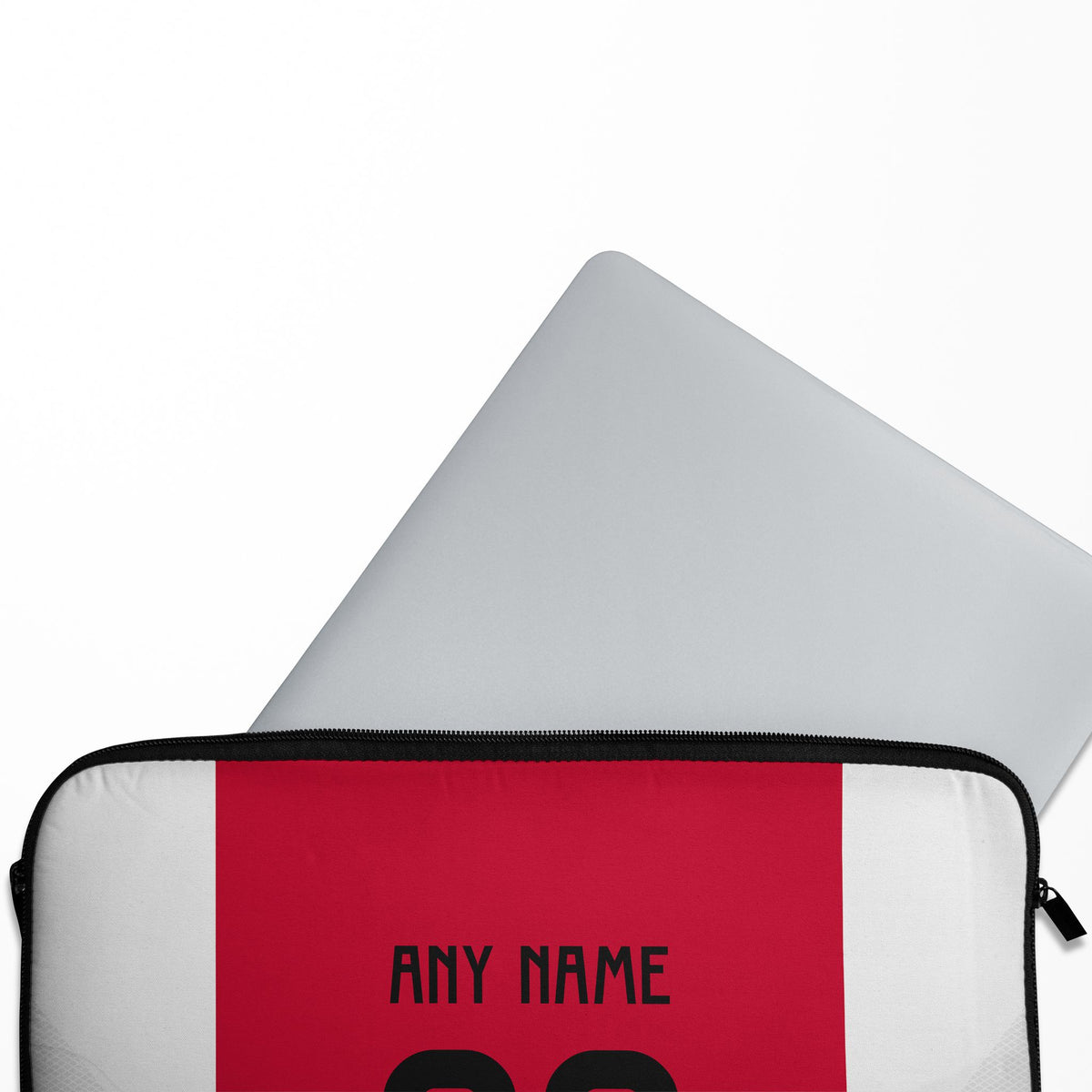Laptop sleeve with the Ajax 2024-25 Home football shirt design by RIPA Football