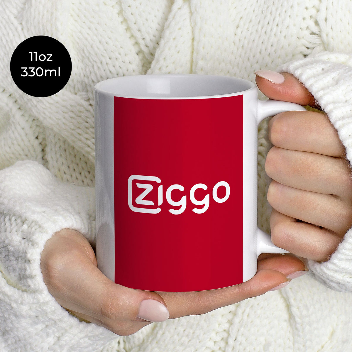 Mug with the Ajax 2024-25 Home football shirt design by RIPA Football