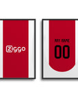 Print with the Ajax 2024-25 Home football shirt design by RIPA Football