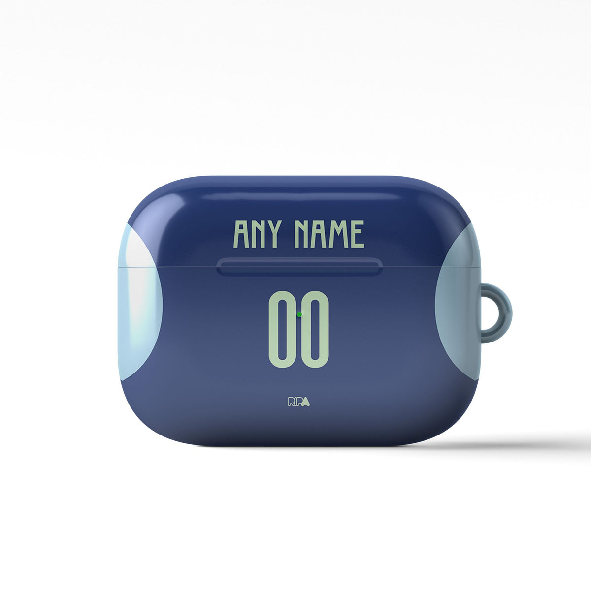AirPods case with the Ajax 2025-26 Away football shirt design by RIPA Football