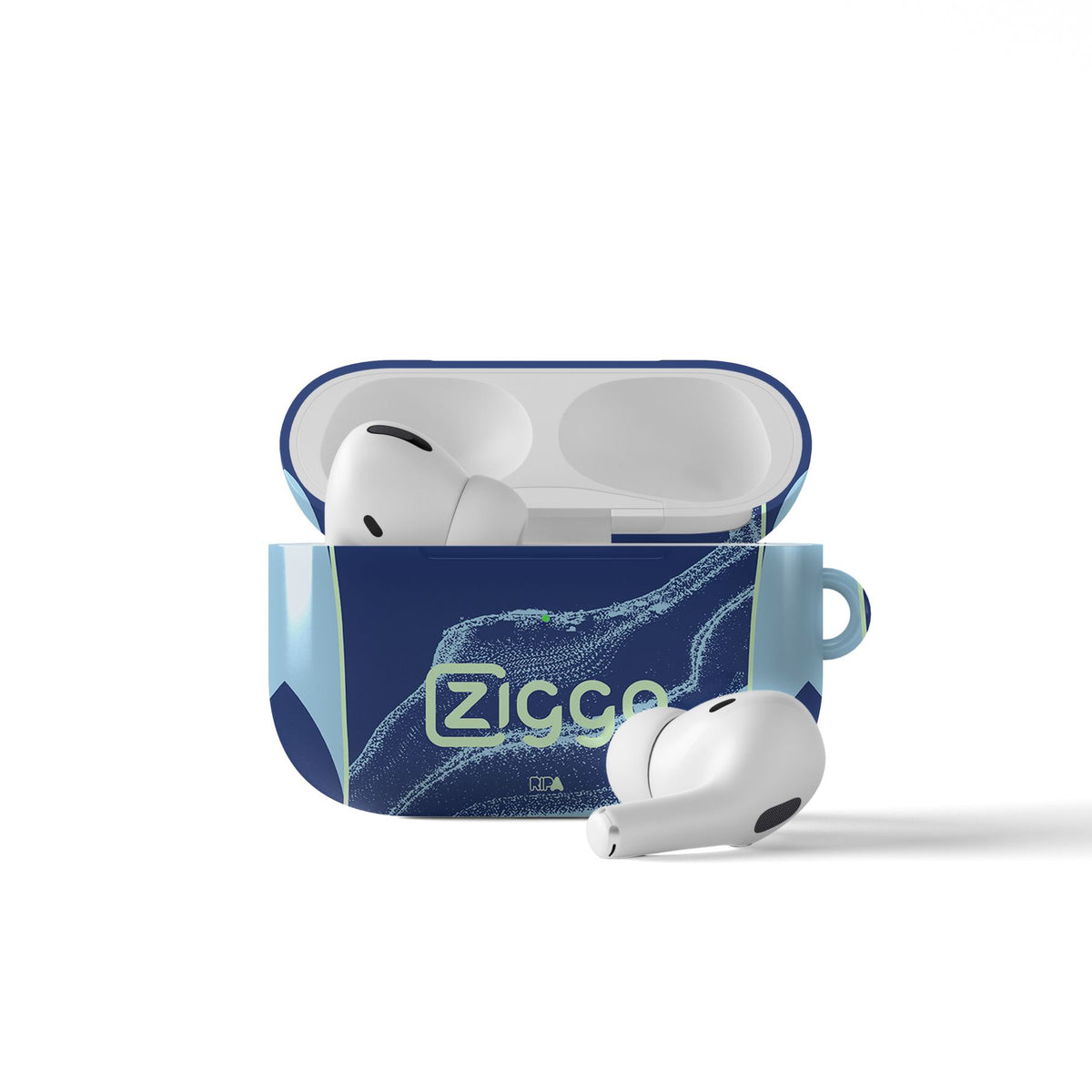 AirPods case with the Ajax 2025-26 Away football shirt design by RIPA Football