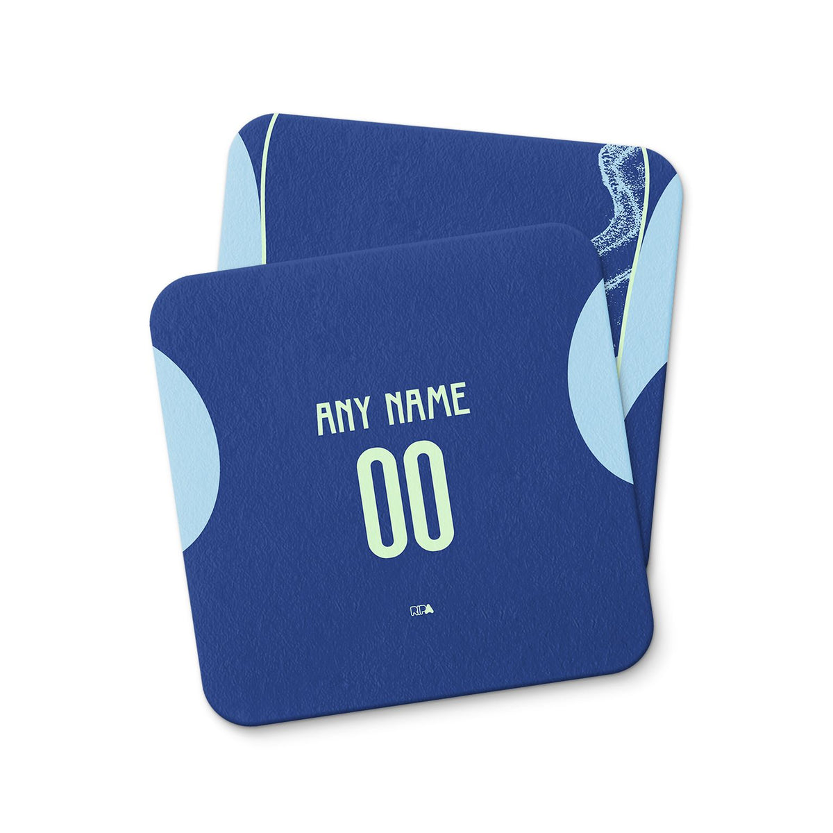 Coaster with the Ajax 2025-26 Away football shirt design by RIPA Football