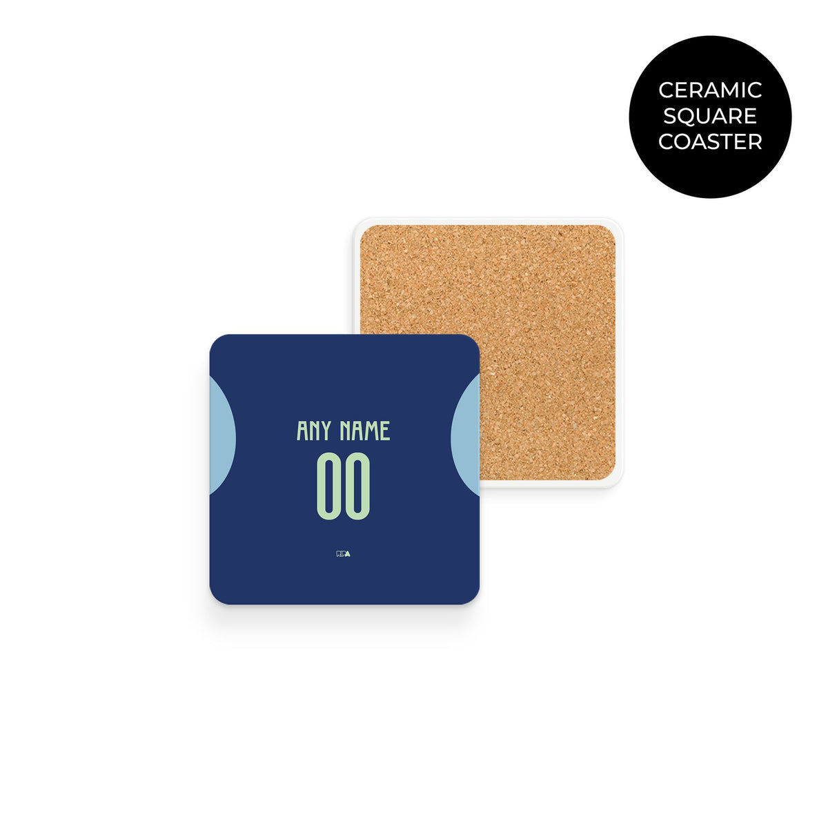 Coaster with the Ajax 2025-26 Away football shirt design by RIPA Football