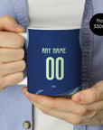 Mug with the Ajax 2025-26 Away football shirt design by RIPA Football