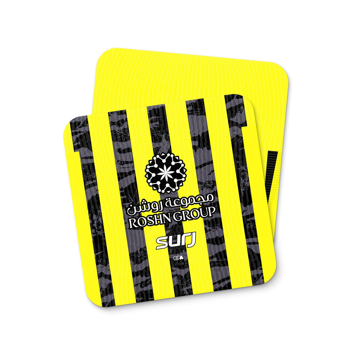 Coaster with the Al-Ittihad 2025-26 Home football shirt design by RIPA Football