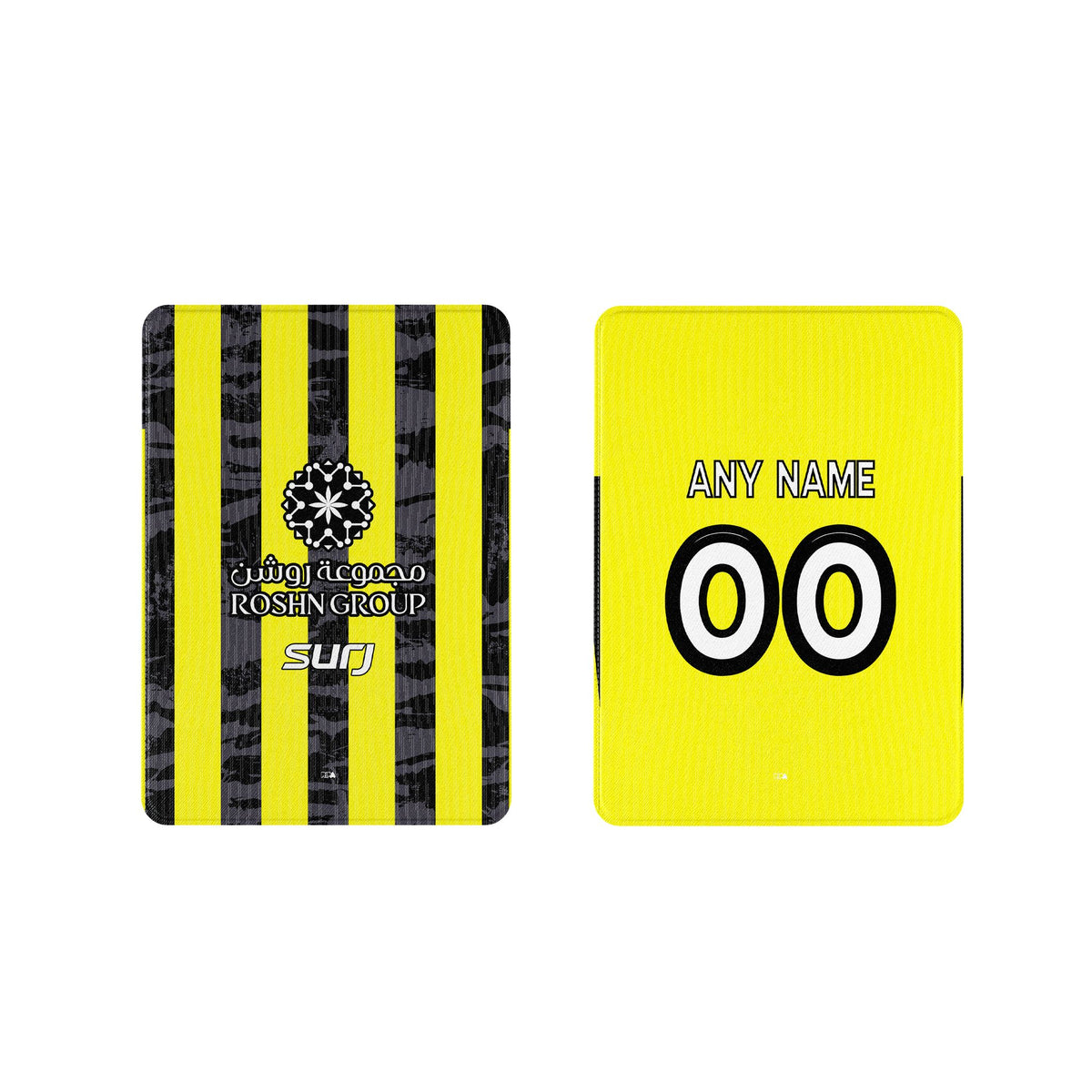 iPad case with the Al-Ittihad 2025-26 Home football shirt design by RIPA Football
