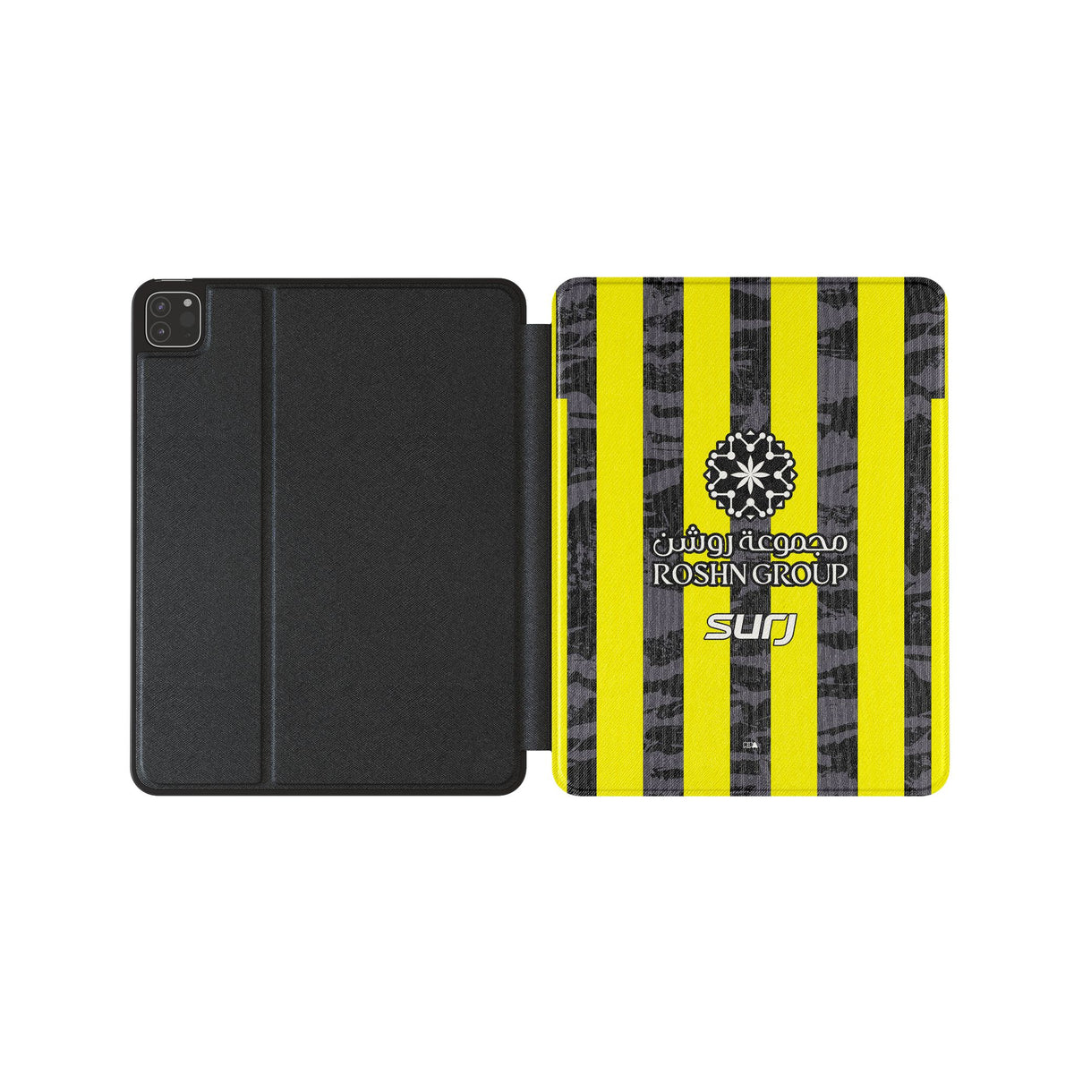 iPad case with the Al-Ittihad 2025-26 Home football shirt design by RIPA Football