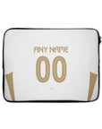 Laptop sleeve with the Al-Nassr 2024-25 Alternate football shirt design by RIPA Football