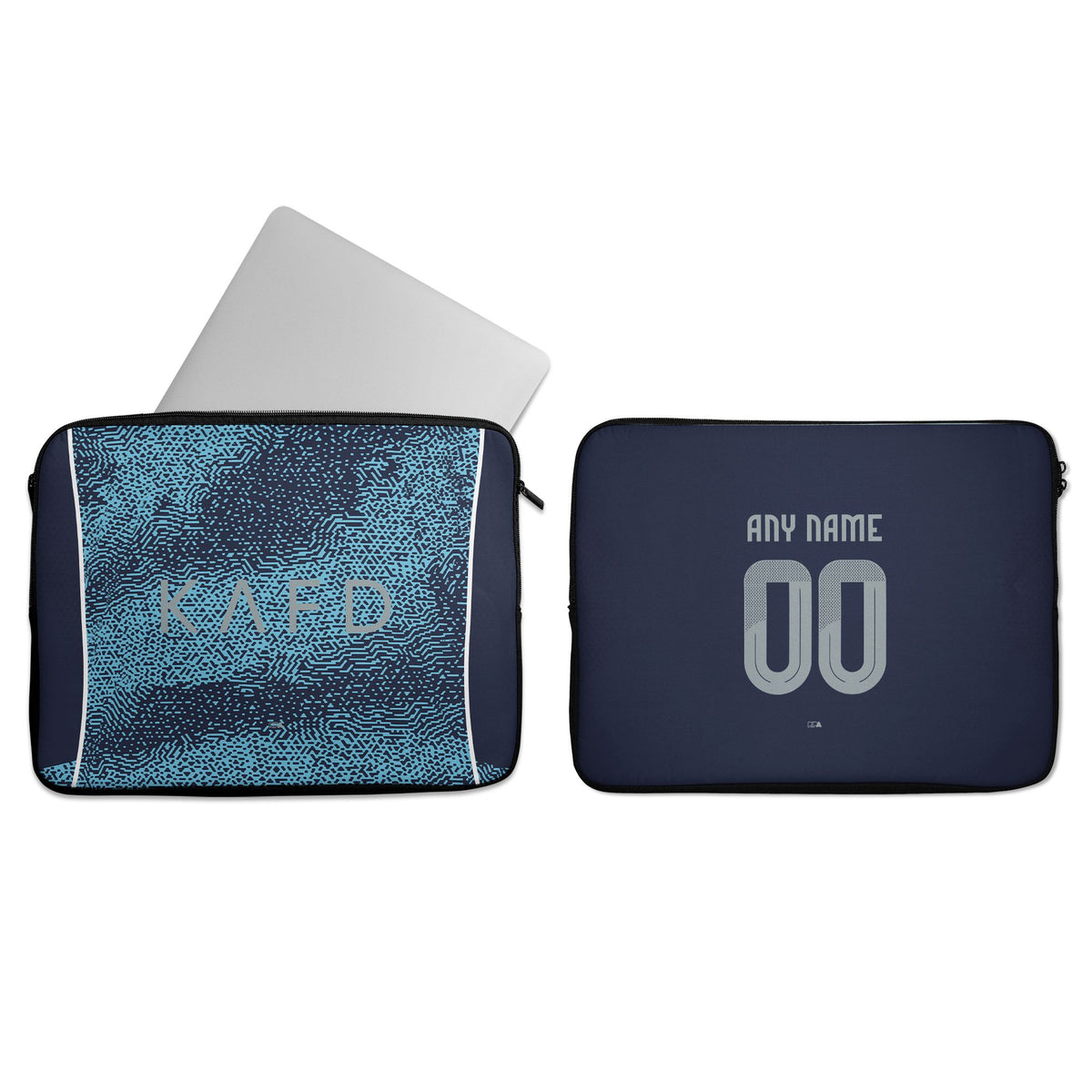 Laptop sleeve with the Al-Nassr 2025-26 Away football shirt design by RIPA Football