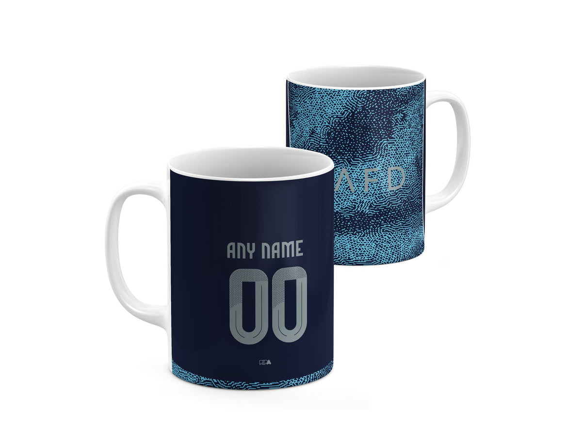 Mug with the Al-Nassr 2025-26 Away football shirt design by RIPA Football