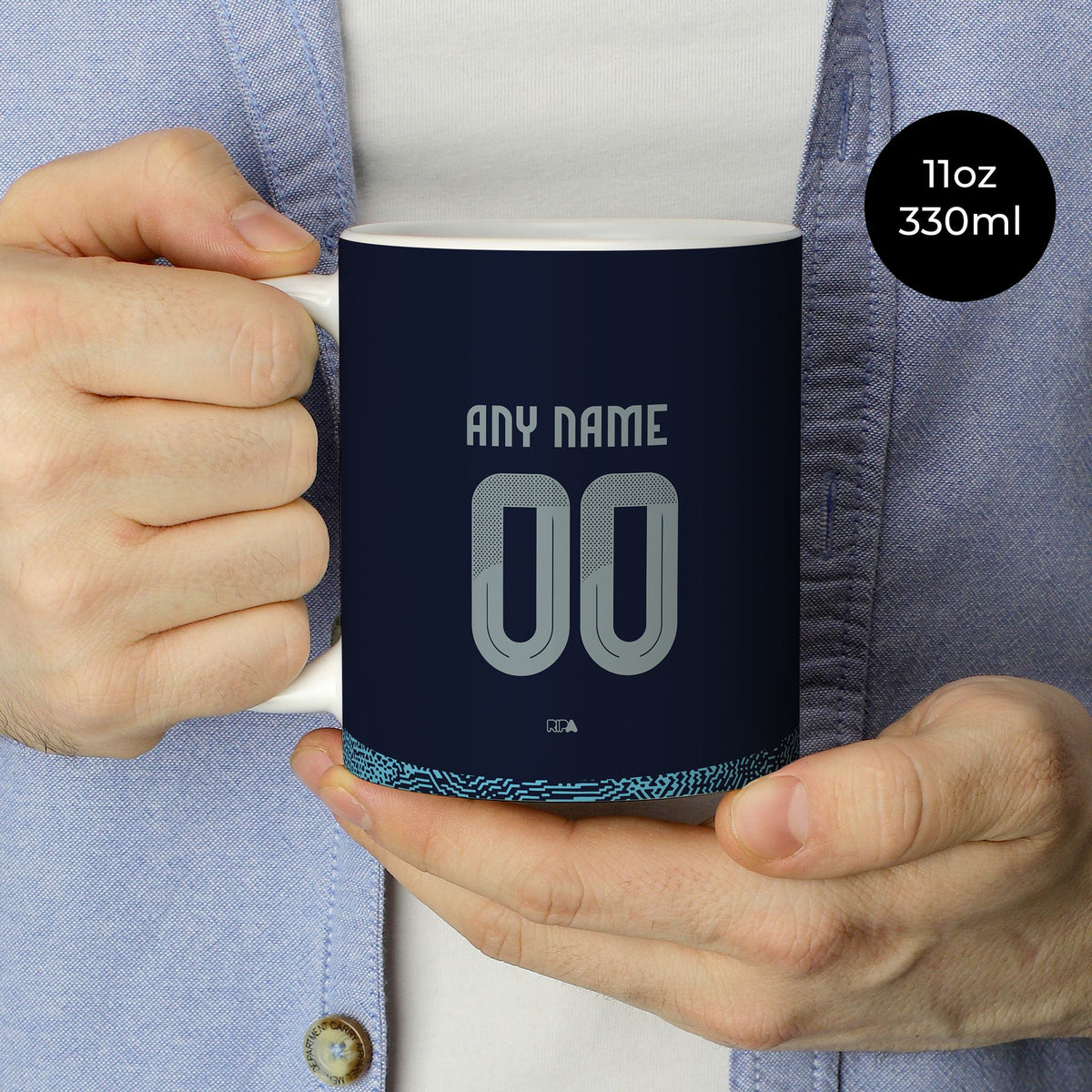 Mug with the Al-Nassr 2025-26 Away football shirt design by RIPA Football