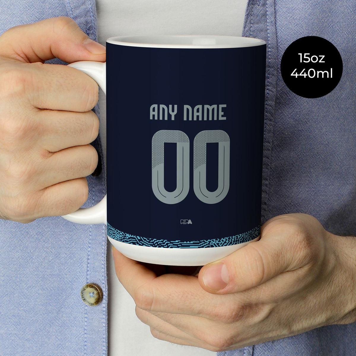 Mug with the Al-Nassr 2025-26 Away football shirt design by RIPA Football
