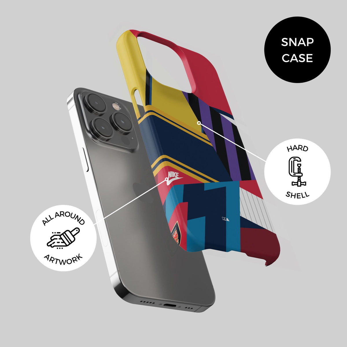 Phone case with the Arsenal 2014 Commemorative football shirt design by RIPA Football