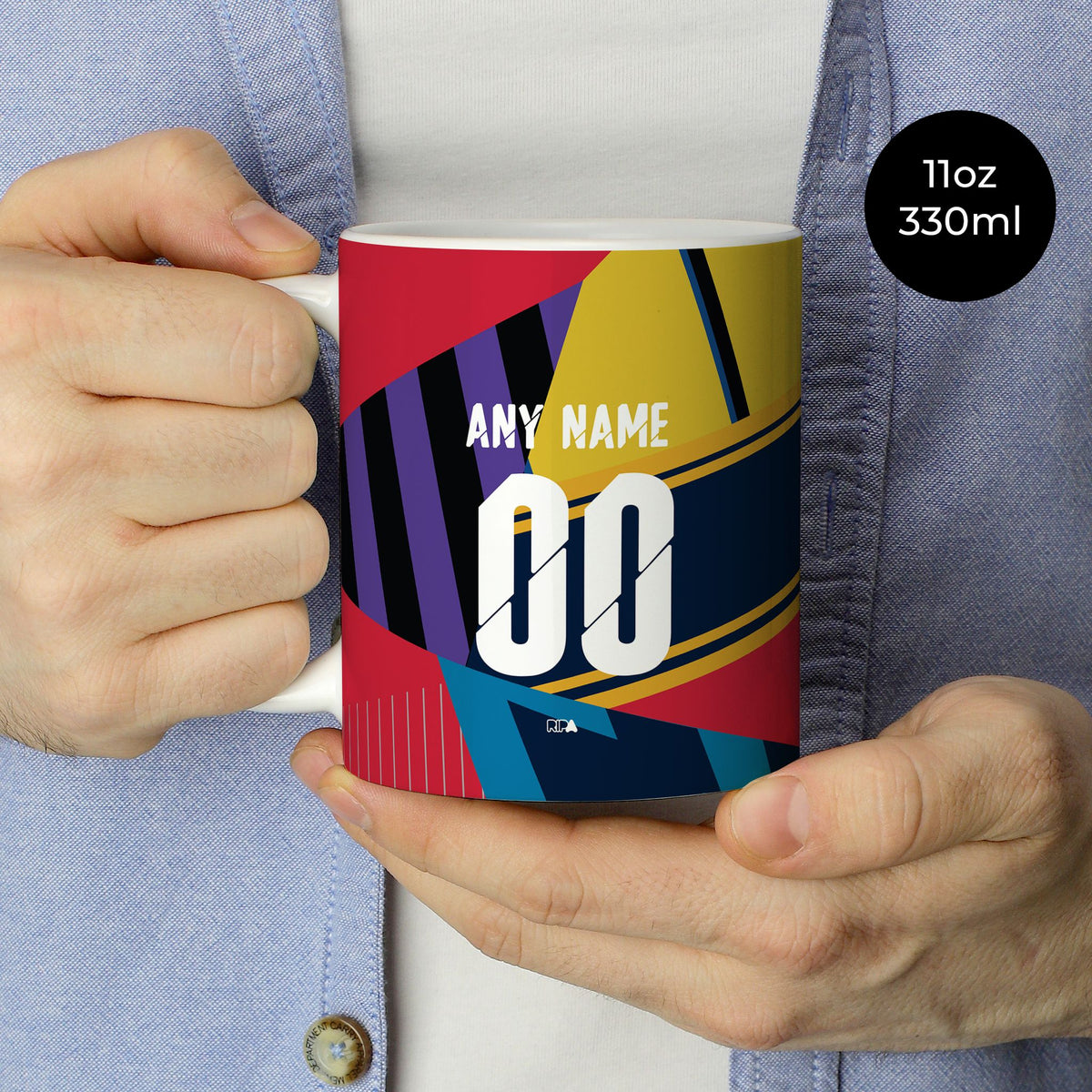 Mug with the Arsenal 2014 Commemorative football shirt design by RIPA Football