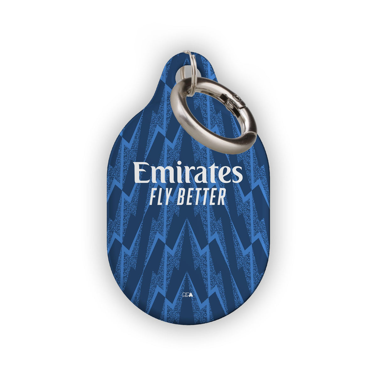 AirTag holder with the Arsenal 2025-26 Away football shirt design by RIPA Football