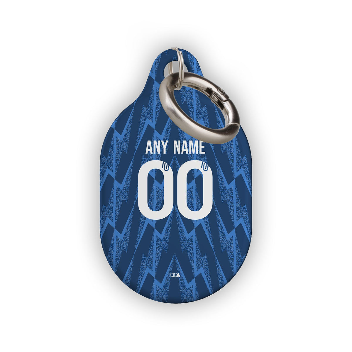 AirTag holder with the Arsenal 2025-26 Away football shirt design by RIPA Football