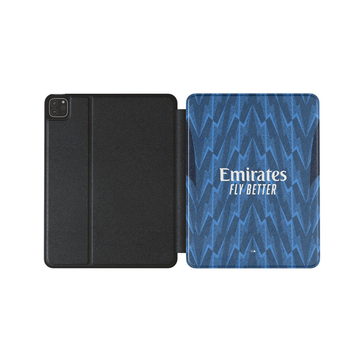 iPad case with the Arsenal 2025-26 Away football shirt design by RIPA Football