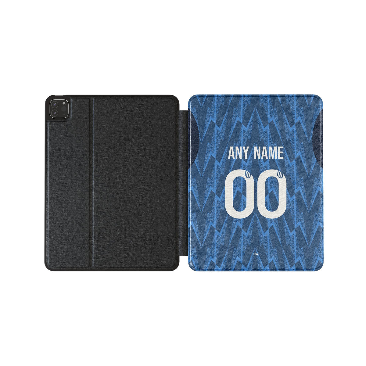 iPad case with the Arsenal 2025-26 Away football shirt design by RIPA Football