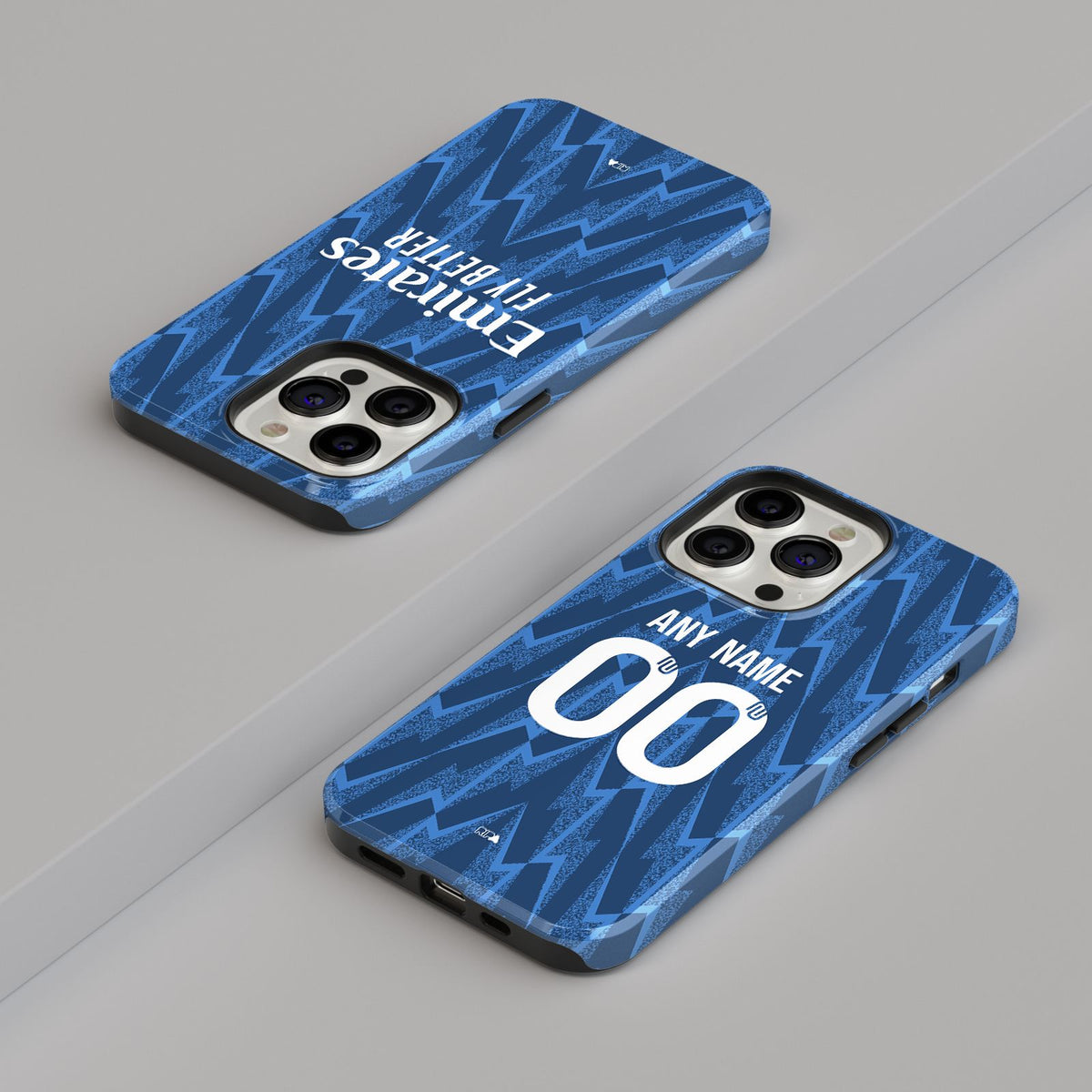 Phone case with the Arsenal 2025-26 Away football shirt design by RIPA Football