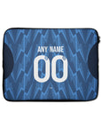 Laptop sleeve with the Arsenal 2025-26 Away football shirt design by RIPA Football