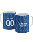 Mug with the Arsenal 2025-26 Away football shirt design by RIPA Football