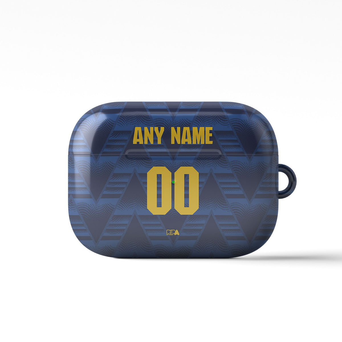 AirPods case with the Arsenal 2026-27 Away football shirt design by RIPA Football