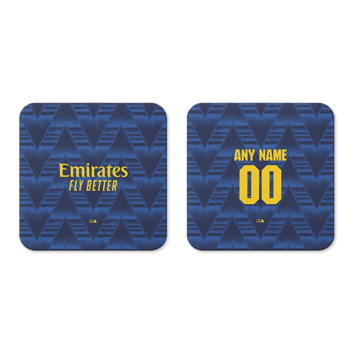 Coaster with the Arsenal 2026-27 Away football shirt design by RIPA Football