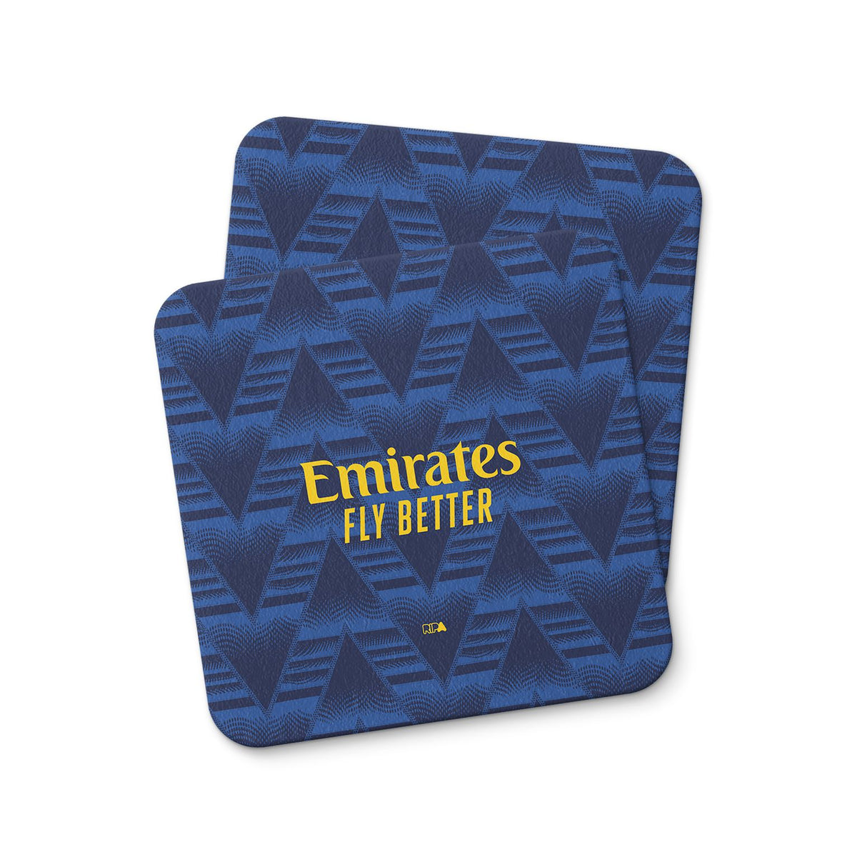 Coaster with the Arsenal 2026-27 Away football shirt design by RIPA Football