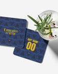 Coaster with the Arsenal 2026-27 Away football shirt design by RIPA Football