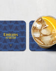 Coaster with the Arsenal 2026-27 Away football shirt design by RIPA Football