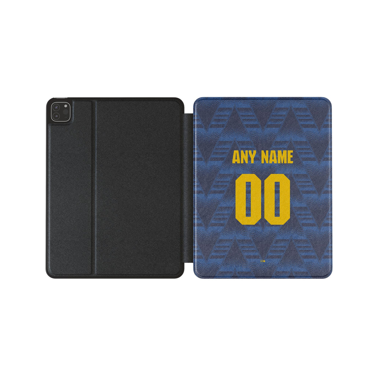iPad case with the Arsenal 2026-27 Away football shirt design by RIPA Football