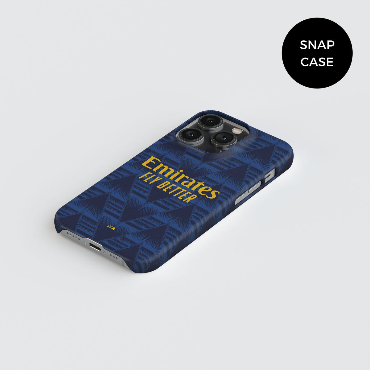 Phone case with the Arsenal 2026-27 Away football shirt design by RIPA Football