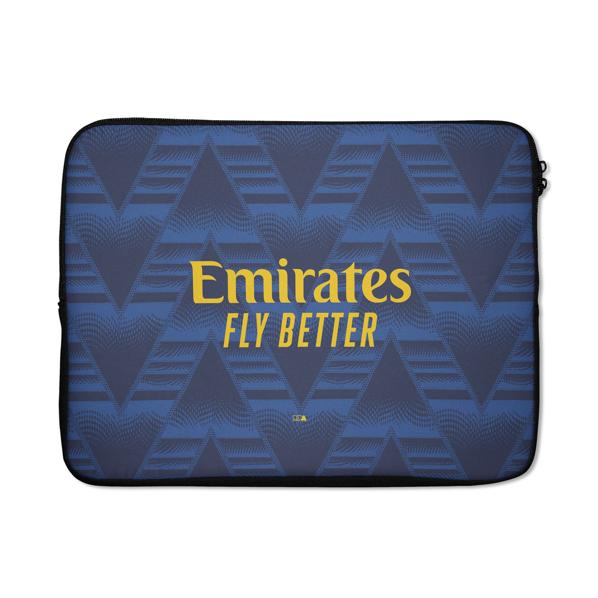 Laptop sleeve with the Arsenal 2026-27 Away football shirt design by RIPA Football