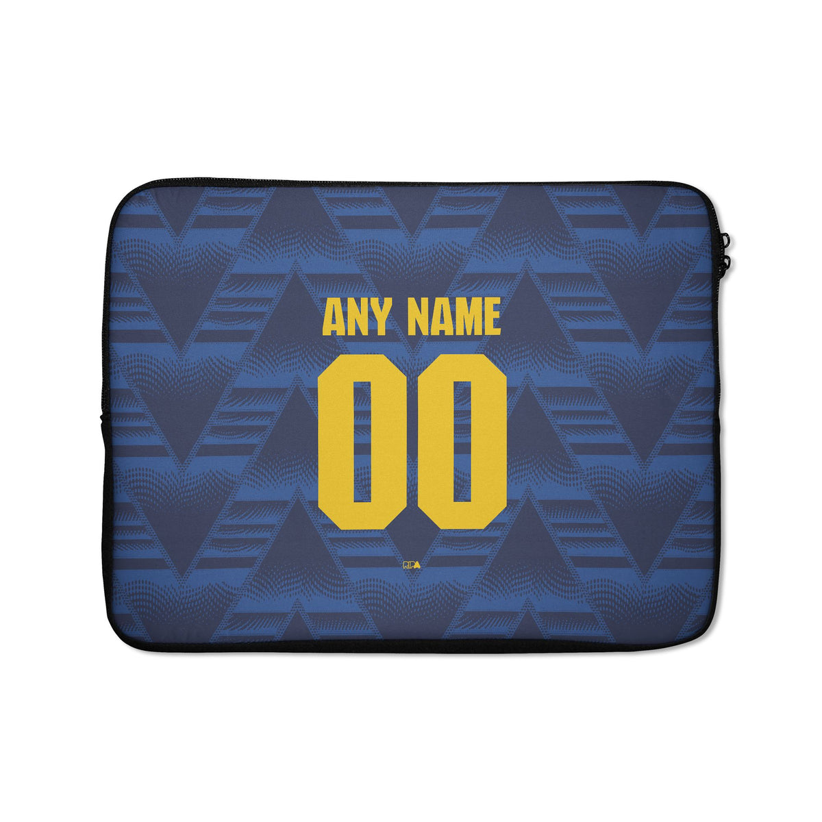 Laptop sleeve with the Arsenal 2026-27 Away football shirt design by RIPA Football