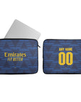 Laptop sleeve with the Arsenal 2026-27 Away football shirt design by RIPA Football