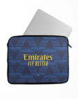 Laptop sleeve with the Arsenal 2026-27 Away football shirt design by RIPA Football