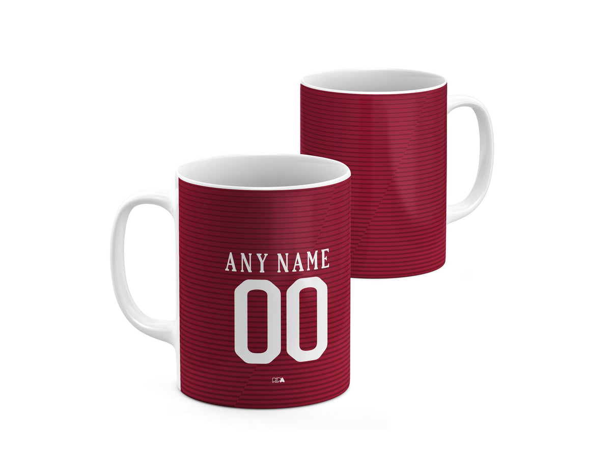 Mug with the Roma 2016-17 Home football shirt design by RIPA Football