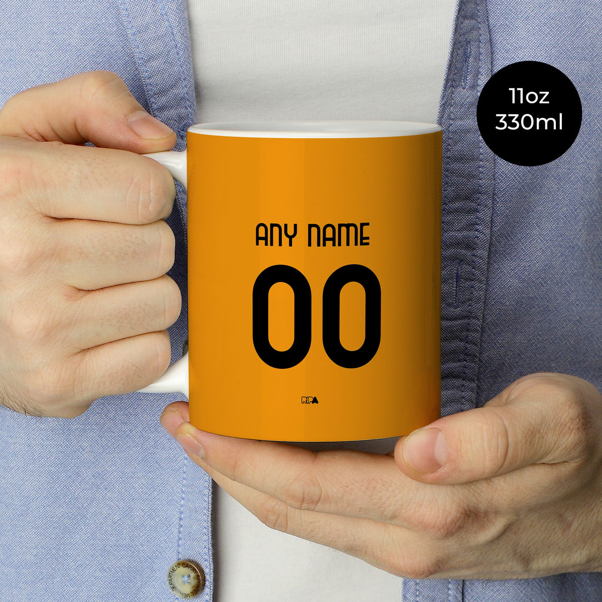 Mug with the Roma 2025-26 Away football shirt design by RIPA Football