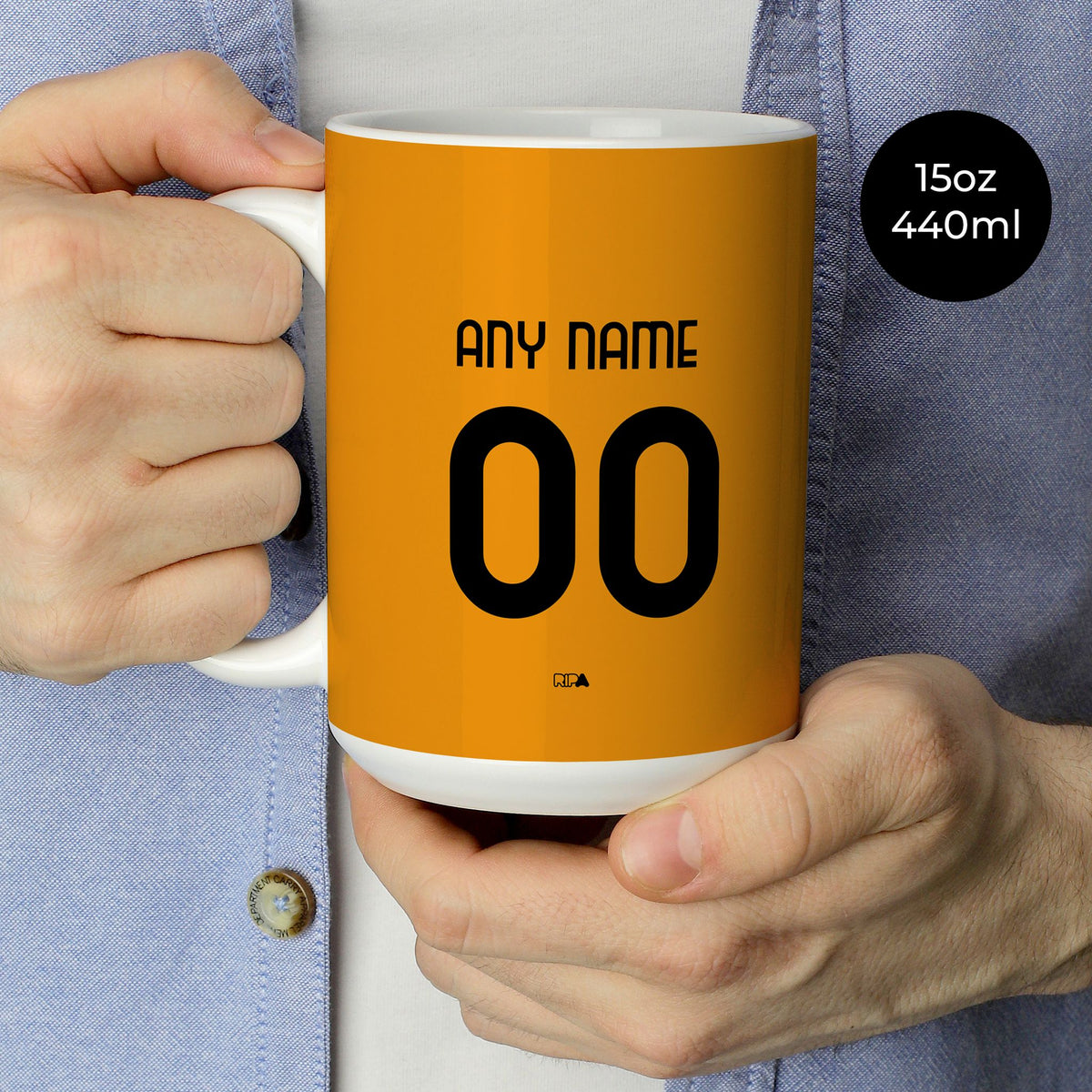 Mug with the Roma 2025-26 Away football shirt design by RIPA Football