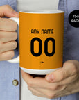 Mug with the Roma 2025-26 Away football shirt design by RIPA Football