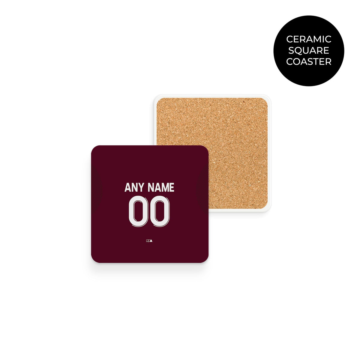 Coaster with the Aston Villa 2025-26 Home football shirt design by RIPA Football