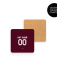 Coaster with the Aston Villa 2025-26 Home football shirt design by RIPA Football