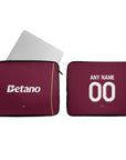Laptop sleeve with the Aston Villa 2025-26 Home football shirt design by RIPA Football
