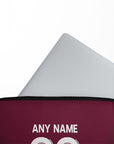Laptop sleeve with the Aston Villa 2025-26 Home football shirt design by RIPA Football