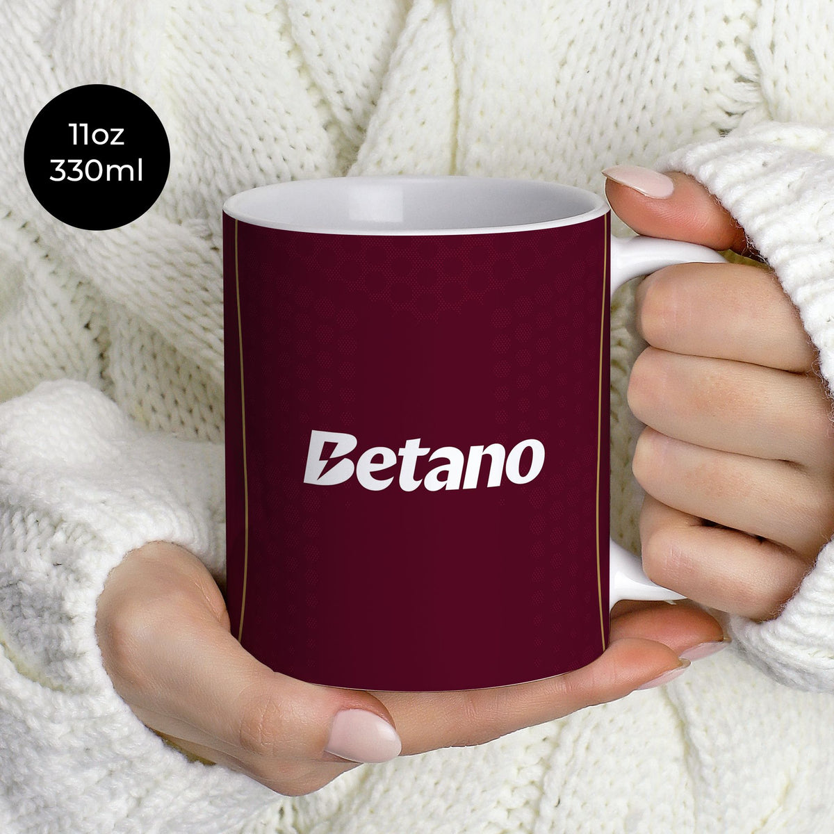 Mug with the Aston Villa 2025-26 Home football shirt design by RIPA Football