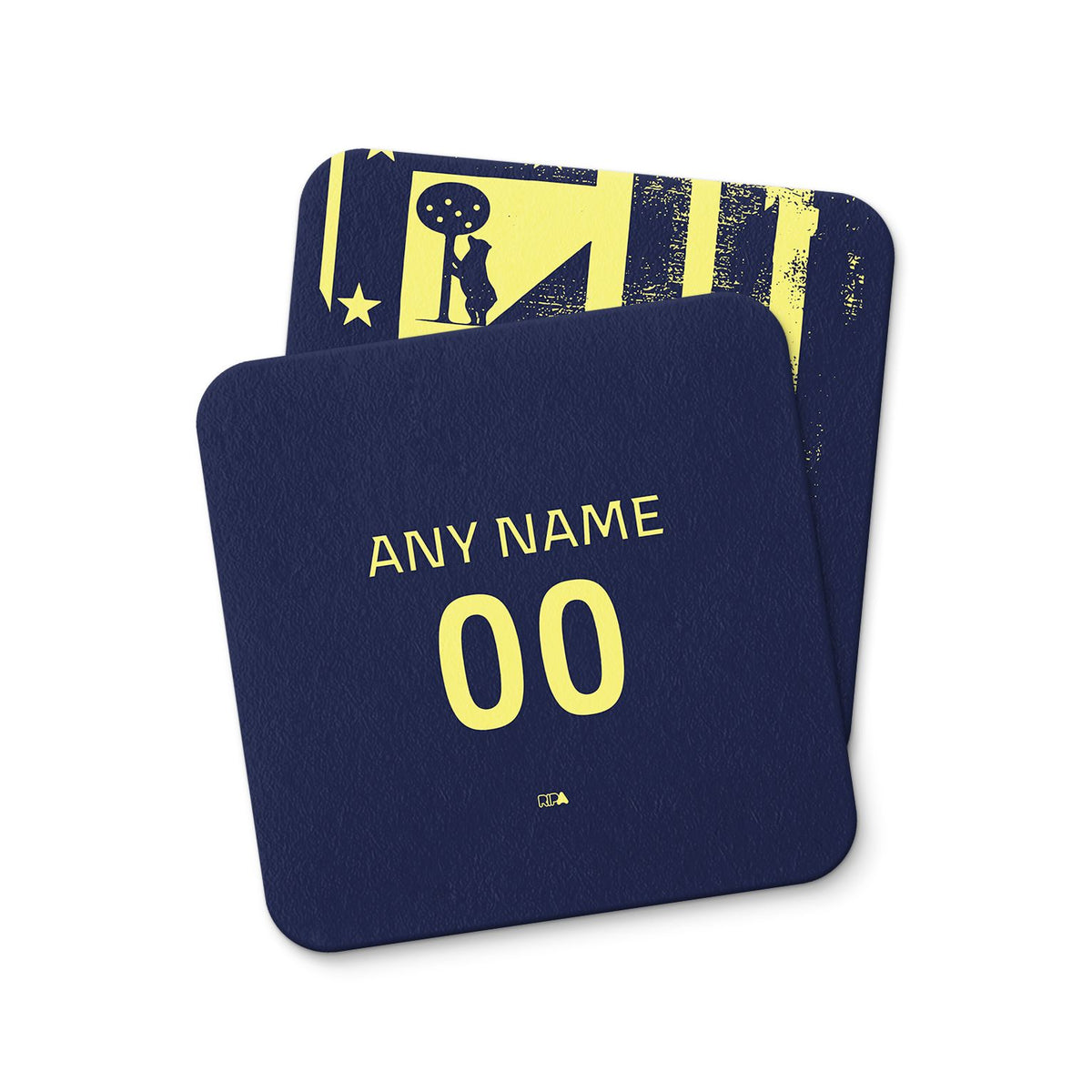 Coaster with the Atlético Madrid 2025-26 Prematch football shirt design by RIPA Football