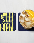 Coaster with the Atlético Madrid 2025-26 Prematch football shirt design by RIPA Football