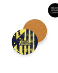 Coaster with the Atlético Madrid 2025-26 Prematch football shirt design by RIPA Football